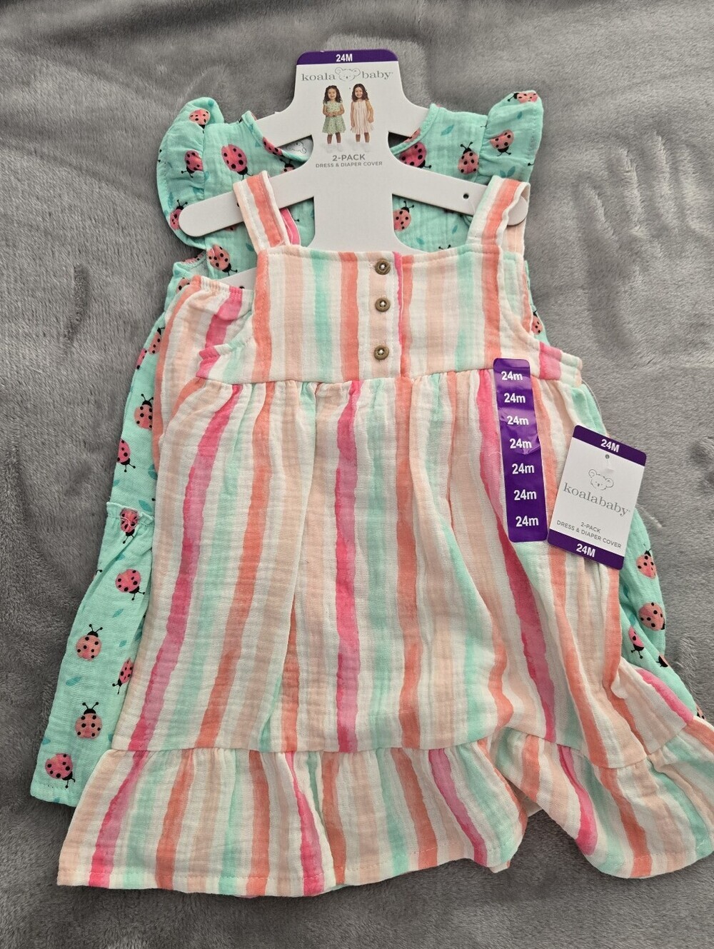Koala Baby 2 Pack Dress& Diaper Cover size 24M NWT Pink And Blue - Picture 1 of 9